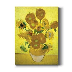 Renditions Gallery Sunflowers by Vincent Van Gogh Printed, Famous Painting Reproduction Print, Premium Gallery Wrapped Canvas Décor, Ready to Hang, 36 in H x 48 in W, Made in America Print