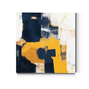 Renditions Gallery Wall Art, Wall Decor Canvas, Classic, Geometric, Abstract, Transitional, & Country Chic, Ready to Hang – Navy Gold II 32X32 WC21-168213Z Art 168213z