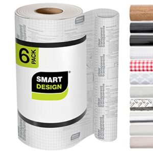 Smart Design Textured Adhesive Shelf Liner – 18 Inch x 120 Feet Total (Set of 6 Rolls) – Drawer Cabinet Paper – Kitchen – Textured Pyramid