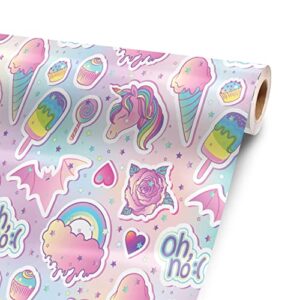 Unicorn Popsicle 96” x 52” Vinyl Wrap Sheet for Large or Custom Items | 3M wrap DIY to Custom Gear of All Types and Sizes, Including Vehicles, Boats, appliances, Furniture, ATV’s, Golf carts, Bikes