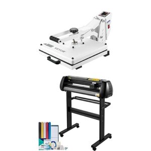 VEVOR Heat Press, 15×15 Heat Press Machine, Vinyl Cutter Machine, Upgraded 28 Inch Paper Feed Cutting Plotter