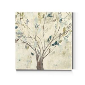 Renditions Gallery Square Canvas Wall Art: Neutral Coastal, Multicolor Nature, Modern Landscape Abstract Wall Art for Home & Office – Trees of Blue II 32×32