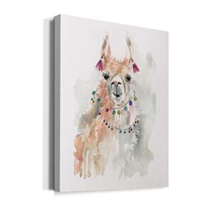 Renditions Gallery Llama Drama I Wall Art, Premium Gallery Wrapped Canvas Decor, Ready to Hang, 40 in H x 30 in W, Made in America Print