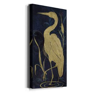 Renditions Gallery Egret on Indigo II Wall Art, Premium Gallery Wrapped Canvas Decor, Ready to Hang, 40 in H x 20 in W, Made in America Print
