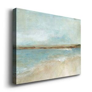 Renditions Gallery Abstract Beach Wall Art, Golden Sand and Blue Water, Beautiful Relaxing Summer Artwork, Premium Gallery Wrapped Canvas, Ready to Hang, 24 in H x 36 in W, Made in America Print