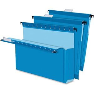 Pendaflex SureHook Reinforced Hanging Box File, 3″, Letter, Blue, 1/5 Cut, 25/BX (59203)