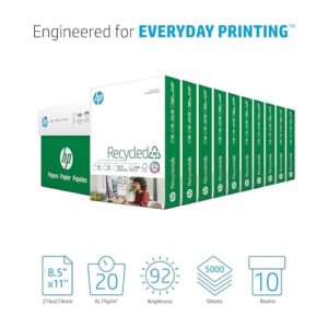 HP Papers | 8.5 x 11 Paper | 30% Recycled Paper | 10 Ream Case – 5000 Sheets | 92 Bright | Made in USA – FSC Certified | 112100C