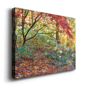 Renditions Gallery Autumn Leaves Wall Art, Colorful Foliage Artwork, Beautiful Fall Forest Scene, Premium Gallery Wrapped Canvas Décor, Ready to Hang, 24 in H x 36 in W, Made in America Print