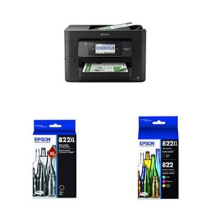 Epson® Workforce® Pro WF-4820 Wireless Color Inkjet All-in-One Printer & EPSON T822 DURABrite Ultra Ink High Capacity Black (T822XL120-S) T822 DURABrite Black