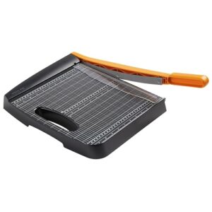 Fiskars Recycled Bypass Paper Trimmer – 12″ Cut Length – Guillotine Paper Cutter with Self-Sharpening Blade – Black