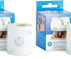 HP Sprocket Panorama 16.4’ (5 Meter) Zink Paper Roll – Zink Zero-Ink Sticky Backed, Smudge-Proof Instant Photo Paper Roll. Compatible with HP Sprocket Panorama Photo and Label Printer (Pack of 2)