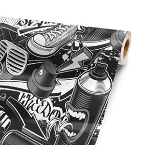 Mono Hip Hop 72” x 52” Vinyl Wrap Sheet for Large or Custom Items | 3M wrap DIY to Custom Skin Gear of All Types and Sizes, Including Vehicles, Boats, appliances, Furniture, ATV’s, Golf carts, Bikes