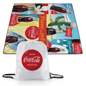PICNIC TIME Coca-Cola Impresa Picnic Blanket, Lightweight Beach Blanket, Machine Washable, (Red and Blue)