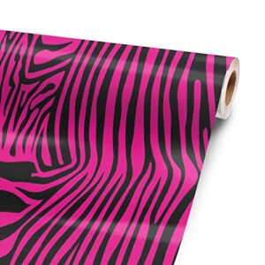 Pink Zebra 96” x 52” Vinyl Wrap Sheet for Large or Custom Items | 3M wrap DIY to Custom Skin Gear of All Types and Sizes, Including Vehicles, Boats, appliances, Furniture, ATV’s, Golf carts, Bikes