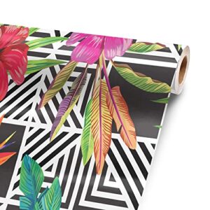 Pop Hibiscus 72” x 52” Vinyl Wrap Sheet for Large or Custom Items | 3M wrap DIY to Custom Skin Gear of All Types and Sizes, Including Vehicles, Boats, appliances, Furniture, ATV’s, Golf carts, Bikes