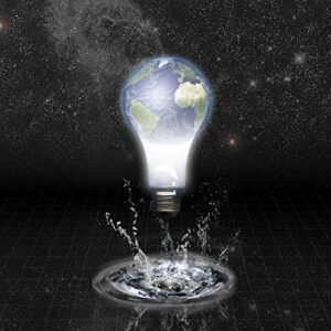 Posterazzi PSTRFF200806SLARGE Earth Bulb and Splash with Stars Space Photo Print, 24 x 36, Multi