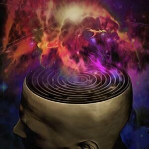 Posterazzi PSTRFF201314SLARGE Man Mind Maze and Galactic Nebula Photo Print, 24 x 36, Multi