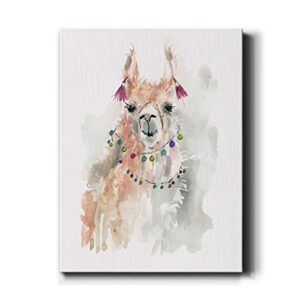 Renditions Gallery Llama Drama I Wall Art, Premium Gallery Wrapped Canvas Decor, Ready to Hang, 40 in H x 30 in W, Made in America Print
