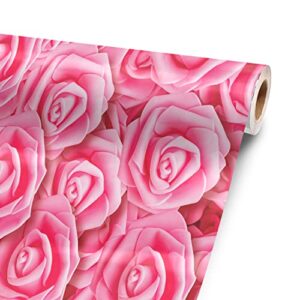 Super Pink Roses 96” x 52” Vinyl Wrap Sheet for Large or Custom Items | 3M wrap DIY to Custom Gear of All Types and Sizes, Including Vehicles, Boats, appliances, Furniture, ATV’s, Golf carts, Bikes