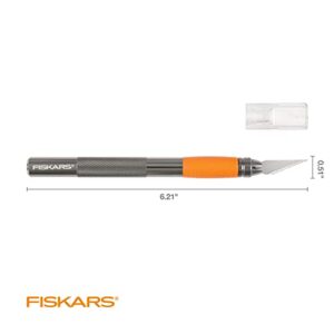 Fiskars SoftGrip Detail Craft Knife – 8″ Exacto Knife for Crafting – Multi-Use Exacto Blade Included with Protective Cover