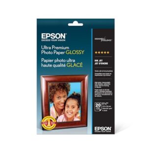 Epson Ultra Premium Photo Paper GLOSSY (5×7 Inches, 20 Sheets) (S041945)