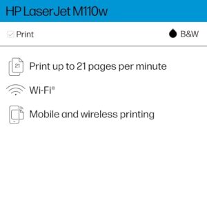 HP LaserJet M110w Wireless Printer, Print, Fast speeds, Easy setup, Mobile printing, Best for small teams