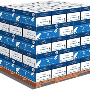 Hammermill Printer Paper, Great White 30% Recycled Paper, 8.5 x 11 – 1 Pallet, 40 Cases (200,000 Sheets) – 92 Bright, Made in the USA, 086700PLT