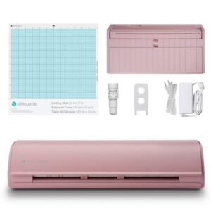 Silhouette Cameo 5 12 inch Vinyl Cutting Machine with Studio Software, Electric Tool and ES Mat Compatible, SNA and IPT, 50 db, Matte Pink Edition