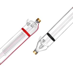 VEVOR 130W CO2 Laser Tube, 65 in (1650 mm) Length, 3.1 in (80 mm) Dia Borosilicate Glass Laser Cutter Tube with Metal Head, 10,000hr Wires Preconnected for Laser Engraver Engraving Cutting Machine