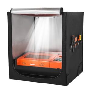 VEVOR Laser Engraver Enclosure, 3-in-1 Multifunctional 3D Printer Enclosure with LED Light & Exhaust Fan and Pipe Fully Enclosed Engraving Machine Cover Insulates Smoke, Noise