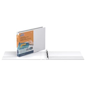QuickFit Landscape 3 Ring Binder, Heavy-Duty Round-Ring Binder, 8 1/2″ x 11″ x 1″, Pack of 4, White