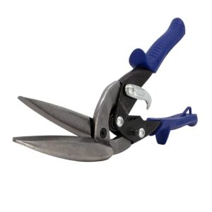 MIDWEST Power Cutters Long Cut Snip – Straight Cut Offset Tin Cutting Shears with Forged Blade & KUSH’N-POWER Comfort Grips – MWT-6516
