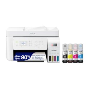 Epson EcoTank ET-4800 Wireless All-in-One Cartridge-Free Supertank Printer & EcoTank ET-M1170 Wireless Monochrome Supertank Printer with Ethernet Plus 2 Years of Unlimited Ink*,White