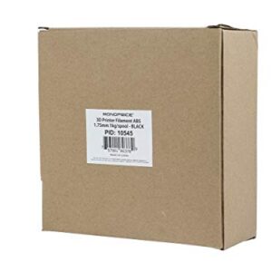 Monoprice 110545 ABS 3D Printer Filament – Black – 1kg Spool, 1.75mm Thick | For All ABS Compatible Printers