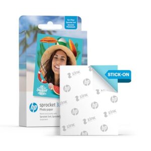HP Sprocket 3.5 x 4.25” Zink Sticky-Backed Photo Paper (20 Pack) Compatible Sprocket 3×4 Photobooth and Photo Printer