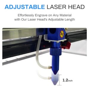 Laser Engraver Cutter 50W CO2, Work Area 12″x 20″ Laser Engraving Machine with Lightburn Compatible Laser Engraver Cutter with Adjustable Head Air Assist Water Pump for Wood Acrylic Leather Glass Wood