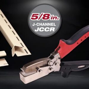 Malco REDLINE 5/8” J Channel Cutters –3/4” knockout – for drain tabs, downstream notch cutouts and miter trim cuts JCCR- Ergonomic Handle