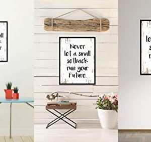 SpotColorArt Never Let A Small Setback Ruin Your Future Handcrafted Canvas Print, 13″ x 17″, White
