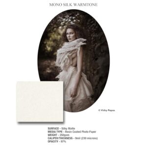 ILFORD Galerie 13×19” (25 Sheets) Mono Silk Warmtone Smooth Lustre Surface, Instant Dry Archival Photo Inkjet Paper 9mil / 240gsm for Dye and Pigment Ink Printers, Made in Germany
