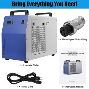 Towallmark Industrial Water Chiller CW5200, 6L Capacity 0.9hp 2.6gpm Water Cooling System for 60W 70W 80W 90W 100W 120W 130W 150W CO2 Laser Engraving & Cutting Machines, Cools 5200 BTU/Hour