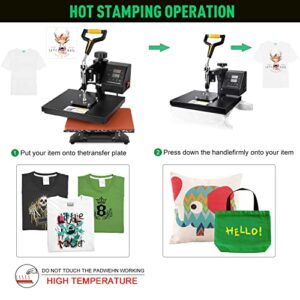 Slendor Heat Press Machine for T Shirts 12×10 Inch Digital T Shirt Pressing Machine 360-Degree Swing Away Heat Transfer Sublimation with Two Teflon Sheets