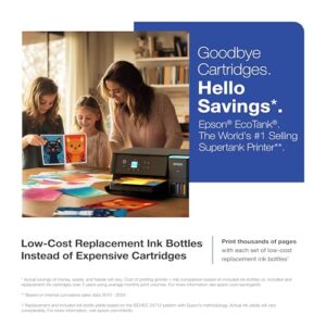 Epson EcoTank ET-2980 Wireless All-in-One Color Supertank Printer with up to 3 Years of Ink, Refillable Tanks, Perfect for Home, 15 PPM, 1.44″ Color Screen, Auto 2-Sided Printing – Black