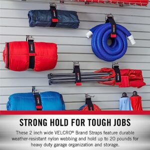 VELCRO Brand Easy Hang Stretch Storage Strap | Heavy Duty Holds 20lbs | Elastic Stretches 1.5X Length | Wrap Extension Cords, Bundle Poles and Tool Handles | Small, 16 Inch