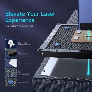 Honeycomb Laser Bed – 500 × 500 × 22mm Working Table with Aluminum Panel for XTool D1 /D1 Pro and Most Engraver Cutting Machine,Engraver Machine Accessories for Smooth Cut