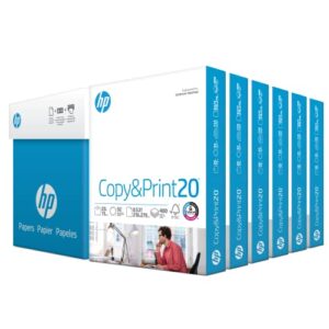 HP Printer Papers | 8.5 x 11 Paper | Copy &Print 20 lb| 6 Pack Case – 2,400 Sheets | 92 Bright | Made in USA – FSC Certified | 200010C