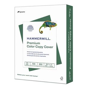 Hammermill Cardstock, Premium Color Copy, 80 lb, 8.5 x 11 – 1 Pack (250 Sheets) – 100 Bright, Made in the USA Card Stock