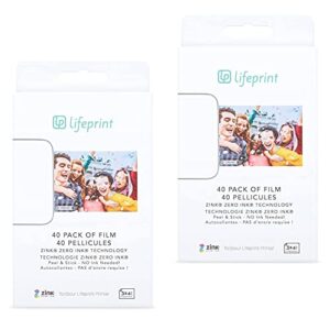 Lifeprint 3×4 Premium Zink Instant Print Photo Paper (80 Pack) Compatible with Lifeprint 3×4 Printers