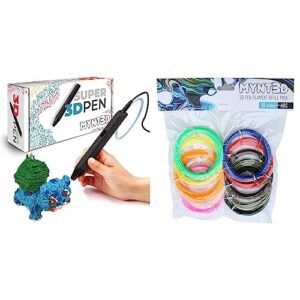 MYNT3D Super 3D Pen with 10-Color ABS Filament Refills – Create 3D Art