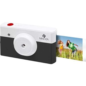 Minolta MNCP10-CH Instapix 2 in 1 Instant Print Digital Camera & Bluetooth Printer, Charcoal