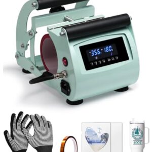 OFFNOVA 40 OZ Tumbler Heat Press Machine Mug Press Machine for Upper of 30oz 40oz Tumbler Sublimation Printing, 4 Adjustable Memory Modes Tumbler Press with Sublimation Paper, Tape and Gloves